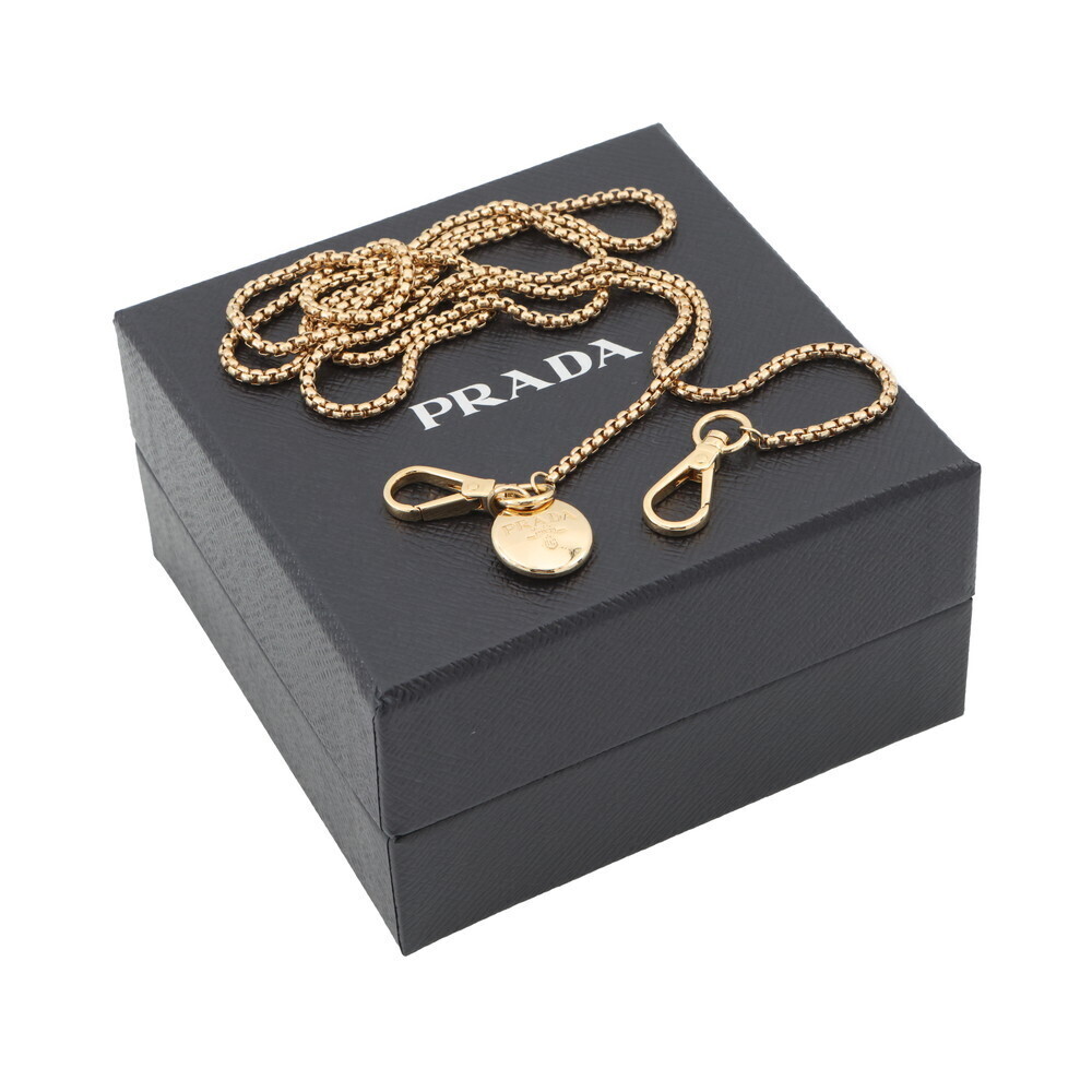 Prada Clutch Triangle Logo Chain Attached Bag - Picture 12 of 12